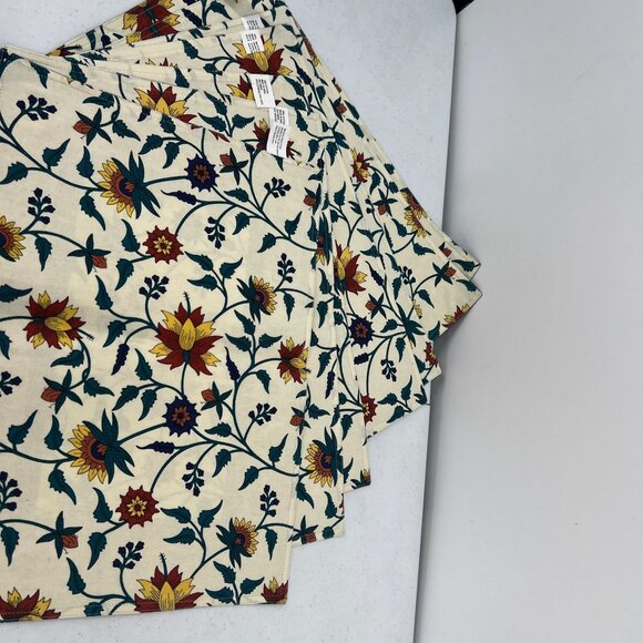 Noble Excellence Set of 6 Placemat Indian Floral Terracotta Navy 100% Cotton - Picture 7 of 9